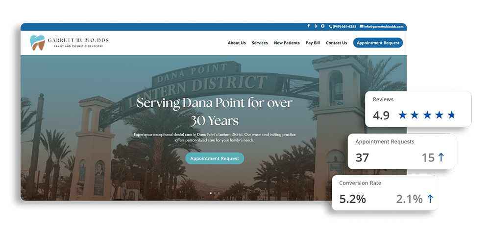 Website showing star ratings and speed